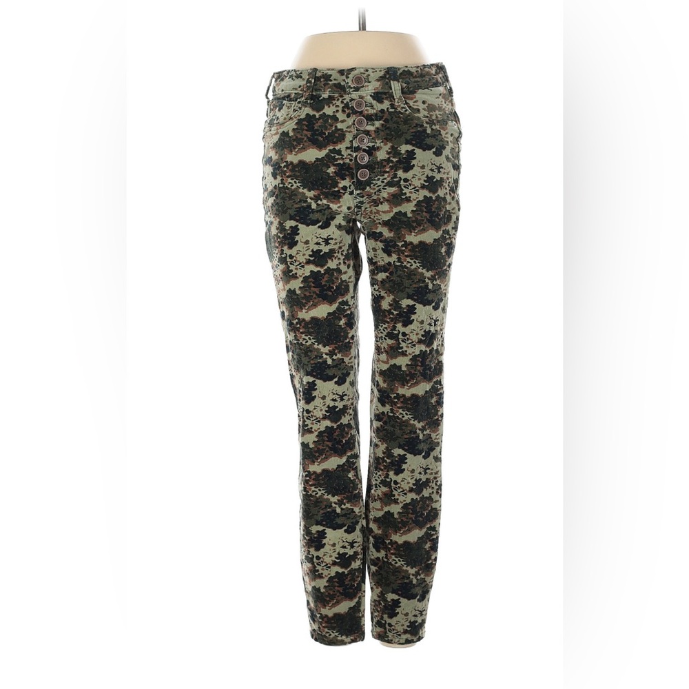 Pilcro Green and Brown Skinny Camouflage Jeans